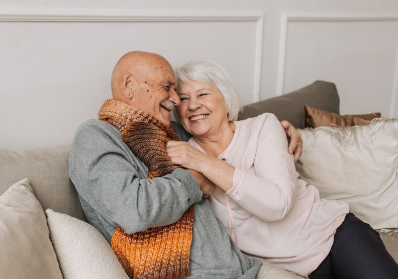 Happy Old man with their partner